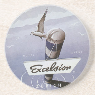 Vintage Resor Excelsior Hotel Zurich Schweiz Underlägg Sandsten