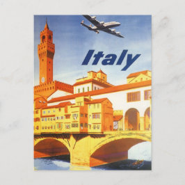 vintage resor Florence Firenze Italien Bridge Rive Vykort