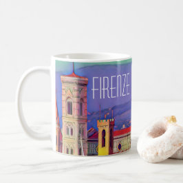 Vintage resor Florence Firenze Italien Church Duom Kaffemugg