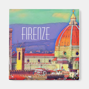 Vintage resor Florence Firenze Italien Church Duom Magnet