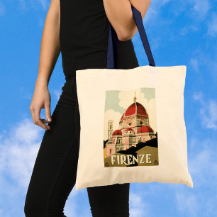 Vintage resor Florence Firenze Italien Church Duom Tygkasse