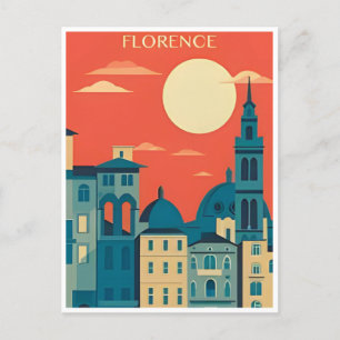 Vintage resor Florence Firenze Italien Church Duom Vykort
