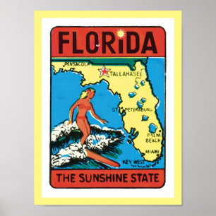 Vintage resor Florida-staten Poster