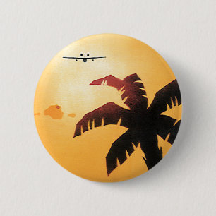 Vintage resor, flygplan över Hawaiianska öarna Knapp