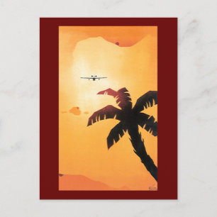Vintage resor, flygplan över Hawaiianska öarna Vykort