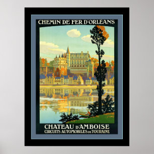 Vintage resor för Chateaud'Amboise~ Poster