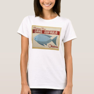 Vintage resor för fisk för sjöEufaula Oklahoma T Shirt