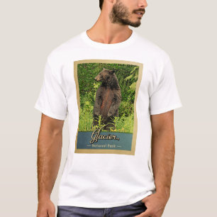 Vintage resor för glaciärnationalparkbjörn t shirt
