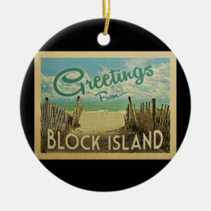 Vintage resor för kvarteröstrand julgransprydnad keramik