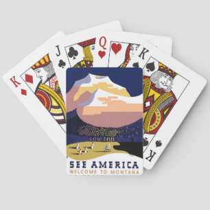 Vintage resor för Montana MT som US USA leker kort Spel Kort