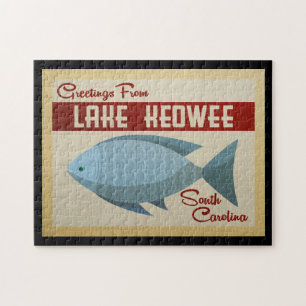 Vintage resor för sjöKeowee fisk Pussel