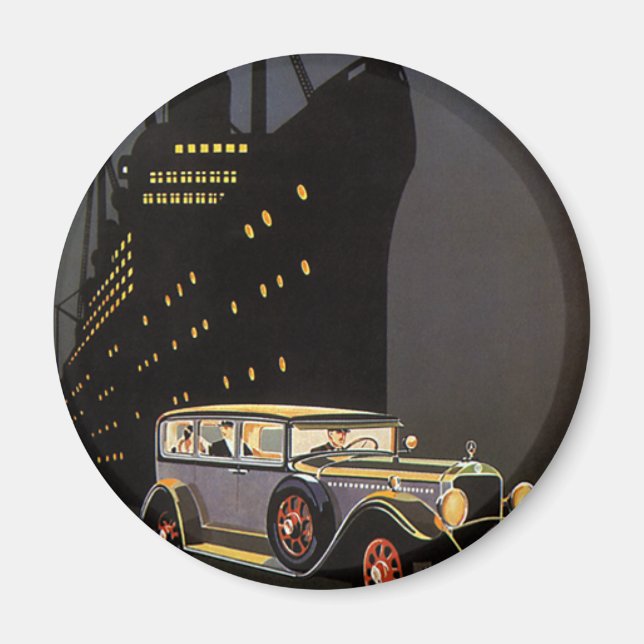 Vintage resor, Frakt för kryssning och antikisk bi Magnet (Framsidan)