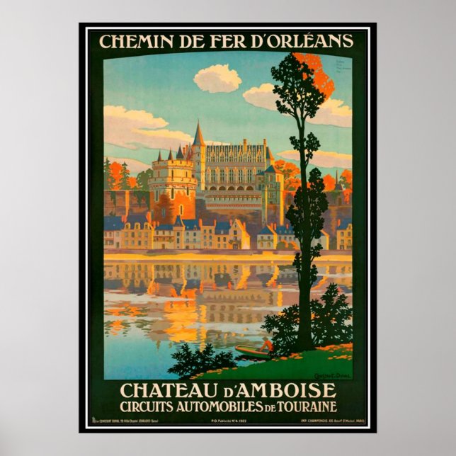 Vintage resor Frankrike, Amboise Castle - Poster (Framsidan)