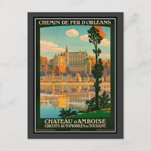 Vintage resor Frankrike, Amboise Castle - Vykort