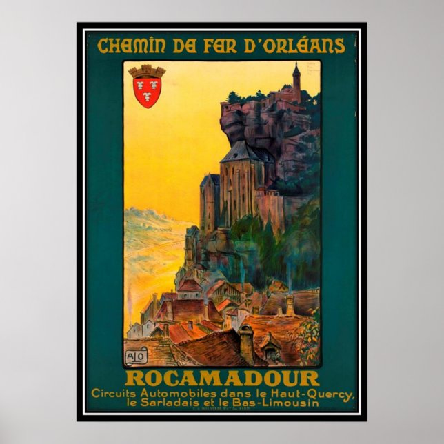 Vintage resor Frankrike, Rocamadour - Poster (Framsidan)