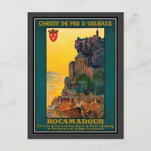Vintage resor Frankrike, Rocamadour - Vykort (Framsida)