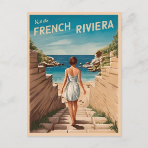 Vintage resor Fransk Riviera Seaside Retro Scenia Vykort