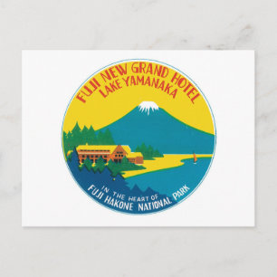 Vintage resor Fuji Japan Hotel Label Art Vykort