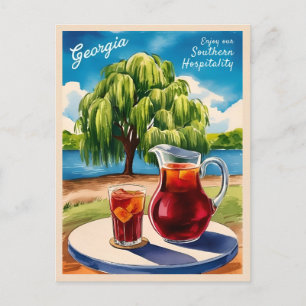 Vintage resor Georgia Southern Retro Scenia Vykort