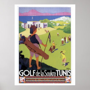 Vintage resor Golf de La Soukra Tunis Poster