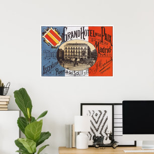 Vintage resor, Grand Hotel Paix, Madrid, Spanien Poster