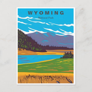 Vintage resor Grand Teton nationalpark Wyoming Vykort
