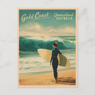 Vintage resor Guld Kusten Australien Retro Scenia Vykort