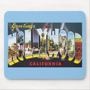 Vintage resor Hälsning från Hollywood California Musmatta