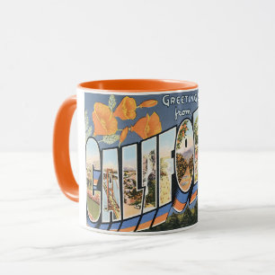 Vintage resor, Hälsning från Kalifornien Poppies Mugg