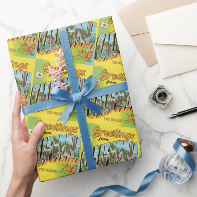 Vintage resor Hälsning från Kalifornien Presentpapper (Gifting)