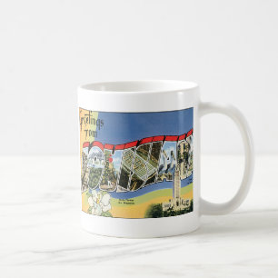 Vintage resor, Hälsning från Louisiana Bukt Kaffemugg