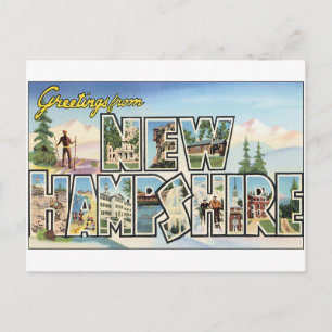 Vintage resor, Hälsning från New Hampshire Vykort