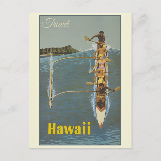 Vintage resor Hawaii Vykort (Framsida)