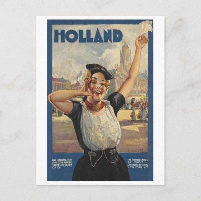 Vintage resor Holland efter Tåg Vykort (Framsida)