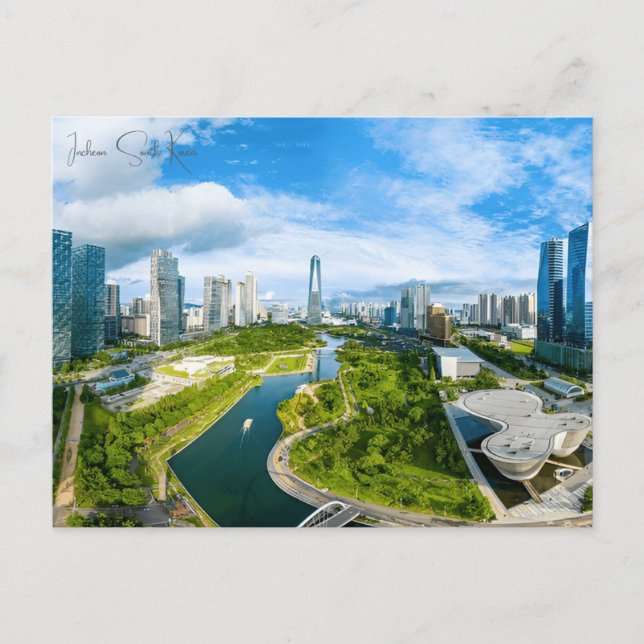 Vintage resor Incheon Sydkorea Vykort (Framsida)