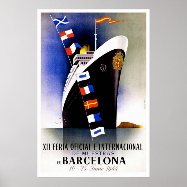Vintage resor,Internationell i Barcelona Poster (Framsidan)
