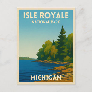 Vintage resor Isle Royale nationalpark Michigan Vykort