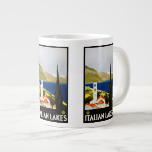 Vintage resor Italienska Sjöar Italien mugg Jumbo Mugg