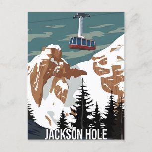 Vintage resor Jackson Hål Wyoming retro Vykort