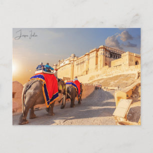Vintage resor Jaipur India Colorful Rajasthan Vykort