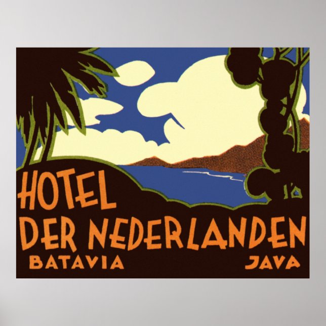 Vintage resor Jakarta Indonesia Hotel Nederlanden Poster (Framsidan)
