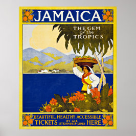 Vintage resor Jamaica Karibiska havet Poster