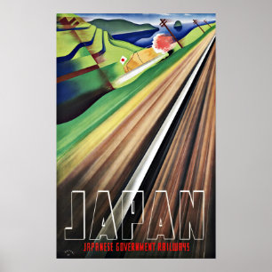 Vintage resor Japan Railways Poster