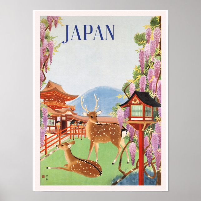 Vintage resor Japan, via Järnvägar Poster (Framsidan)