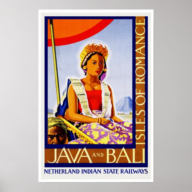 Vintage resor Java och Bali Poster (Framsidan)