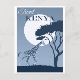 Vintage resor Kenya - Afrikan African Giraffe Vykort