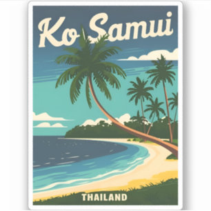 Vintage resor Koh Samui Thailand Retro Graphic Klistermärken