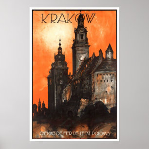 Vintage resor Krakow Poster