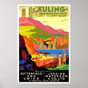 Vintage resor Kuling china Poster