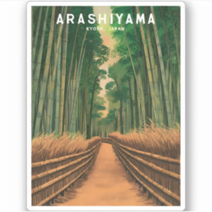 Vintage resor Kyoto Arashiyama Bamboo Forest Klistermärken